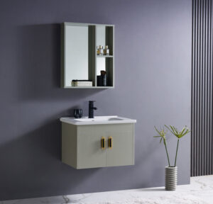 BCW1005-60SG Armoire de Toilette Murale avec Vasque – BCW1005-60SG – 60 cm – Vert Moderne