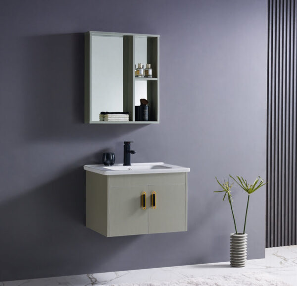 BCW1005-60SG Armoire de Toilette Murale avec Vasque – BCW1005-60SG – 60 cm – Vert Moderne