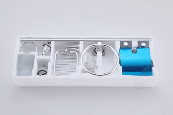 Ensemble d'Accessoires de Salle de Bain – BPA5010WT – Couleur Gris – Set Complet