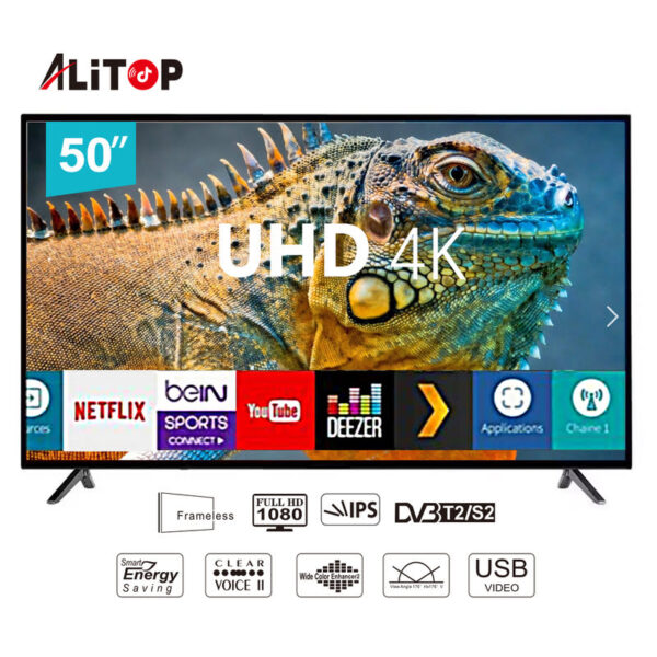 T1 ALITOP TV 50" – LED FULL HD – HDMI / USB – TNT Intégré